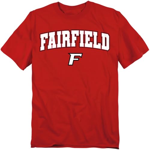 LOGOVISION Fairfield University Arch Logo Unisex Adult T Shirt, Red, 2X-Large