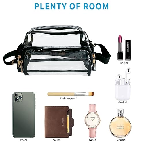 Clear Stadium Messenger Bag for women, PVC Shoulder Purse with Adjustable Strap, clear crossbody bags for Concerts4