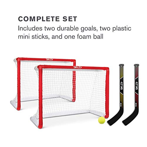 SKLZ Pro Mini Hockey Set, mit 2 Tore, 2 Schlägern und 1 Ball, eine Größe, Rot, einzigartige Größe