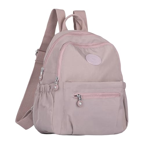 Image of TS WITH TECHSUN Stylish Women Mini Backpack | Lightweight Travel Small Nylon Bag with Multiple Pockets | Anti-Theft Zipper Pocket | Casual, Work, Office, Picnic Backpack for Girls
