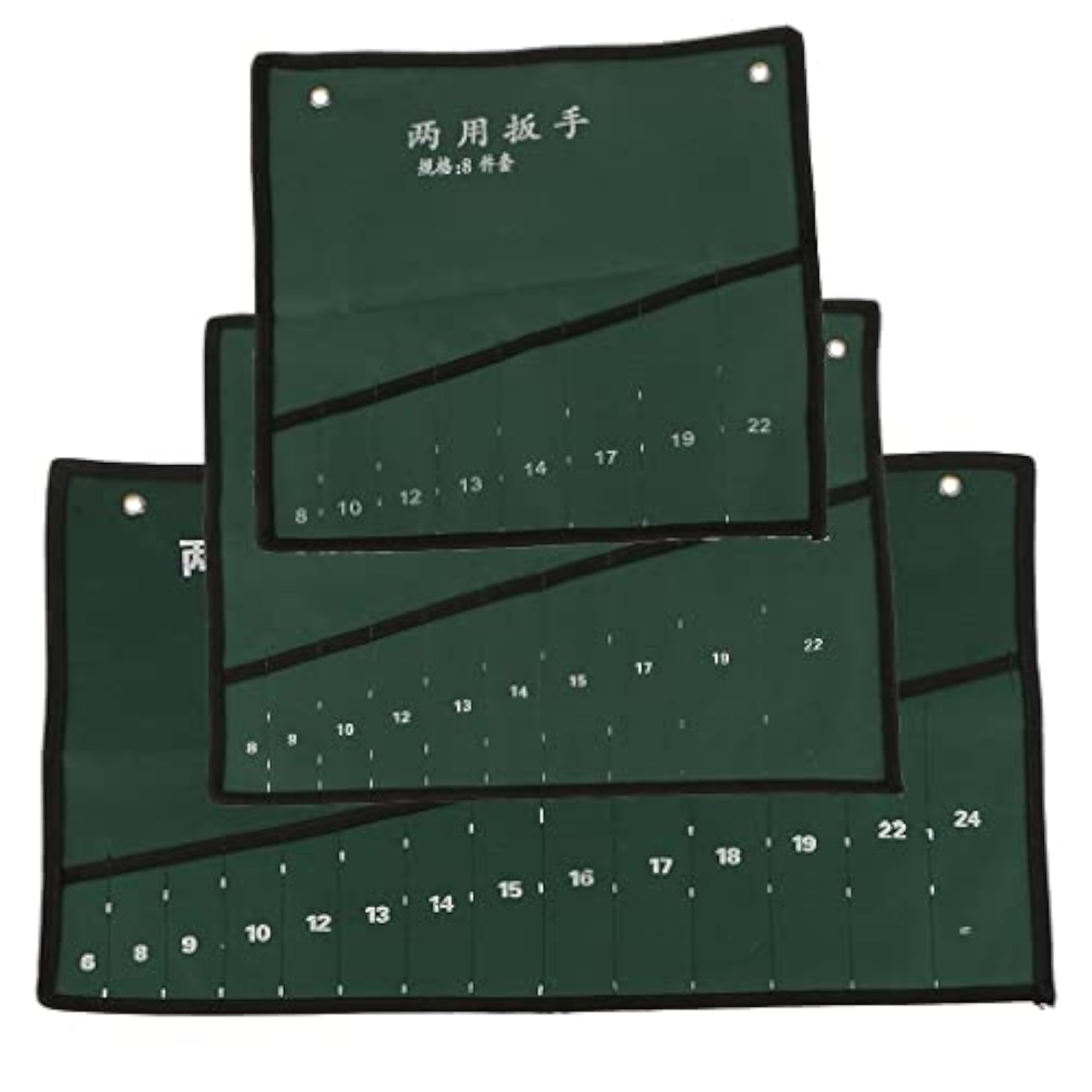 8-Pocket Canvas Spanner Wrench Tool Roll Up Storage Bag