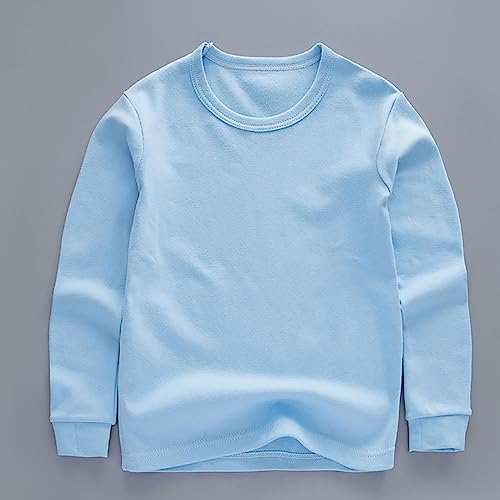 Cotton Long Sleeve Tee Shirts for Boys and Girls Kids Toddlers' Basic Crewneck Tops T-Shirts2