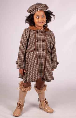 Manteau et béret pied-de-poule pour fille vêtement chaud hiver enfants SIRRI