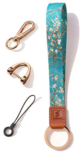 Image of Wristlet Lanyard Strap for Keys, Original Pattern Design Wrist Keychain Holder