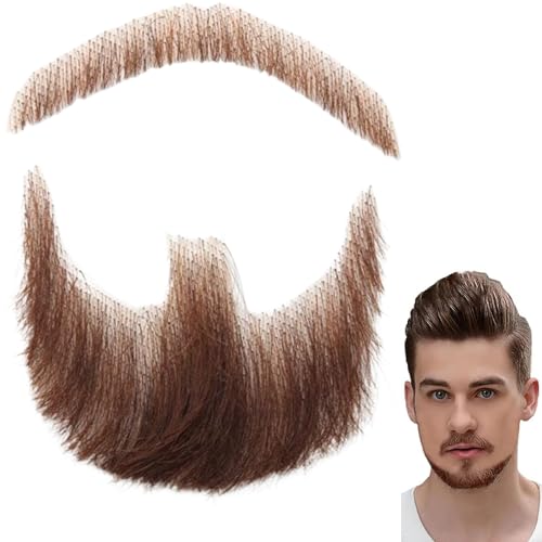 Barba de disfraz de cabello humano para evitar el efecto artificial en cosplay 7