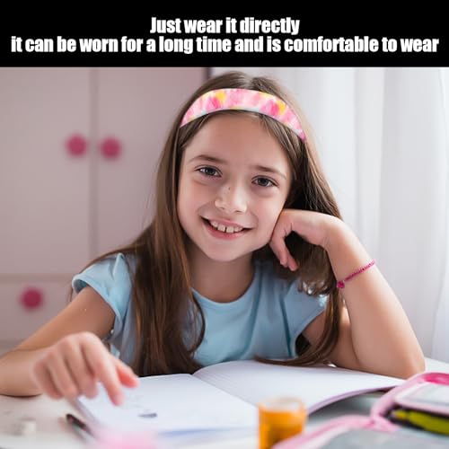 4 Stück Haargummis Für Mädchen, Batik-Haargummis, Elastische Haargummis Für Kinder, Schweißbänder Zum Laufen, Rutschfeste Sport-Stirnbänder, Farbenfrohe Mode-Stirnbänder