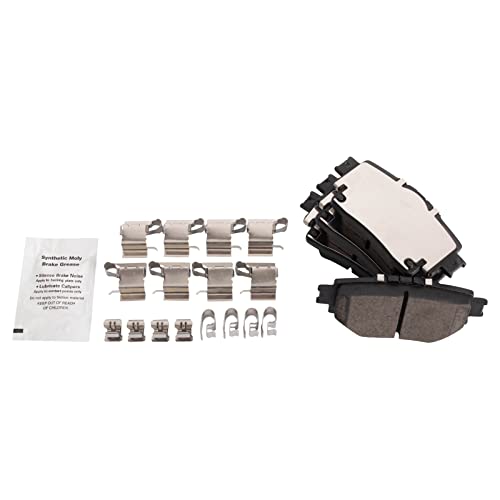 Image of TRQ Performance Rear Ceramic Brake Pad and Rotor Set Compatible with 20-24 Toyota Highlander 23-24 Lexus RX350 Japan Built Models 1st VIN Digit J 23-24 Lexus RX350h Japan Built Models 1st VIN Digit J