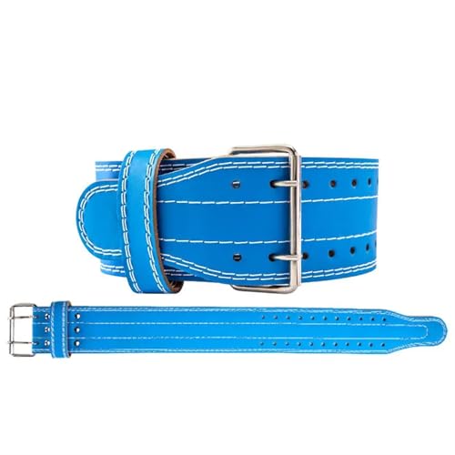 Cinturon Lumbar Gimnasio Mancuernas de cuero PU for levantamiento de pesas, barra, cinturón de fitness, musculación, sentadillas, press de banca, entrenamiento de culturismo, cintura(Blue,M)
