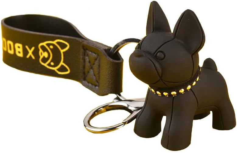Llavero Kawaii de Bulldog para mujeres y hombres, lindo llavero de bulldog francés para mochila