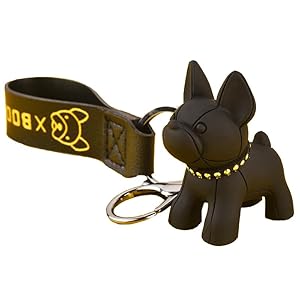 ZPIPOIFA Kawaii Cute Bulldog Keychain for Women Men,Cute French Bulldog Key Chain Girly Wristlet Keychain for Backpack