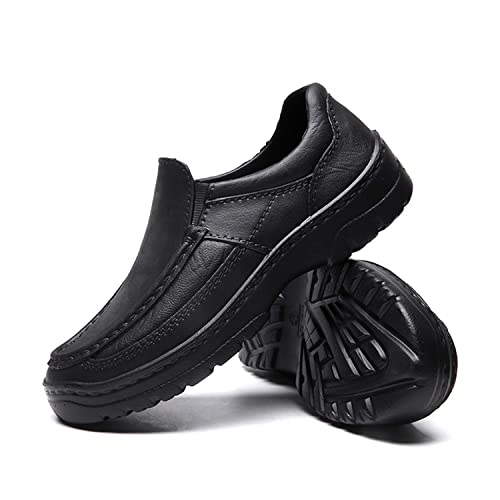 Eliogn Men's Fashion Chef Shoes Slip-On Non-Slip Health Care and Food Service Shoes Waterproof and Oil-Proof Work Shoes Water Shoes Black 45