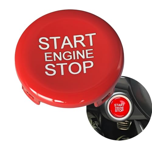 ANGELGUOGUO Red ABS Car Engine Start Stop Switch Button Cover