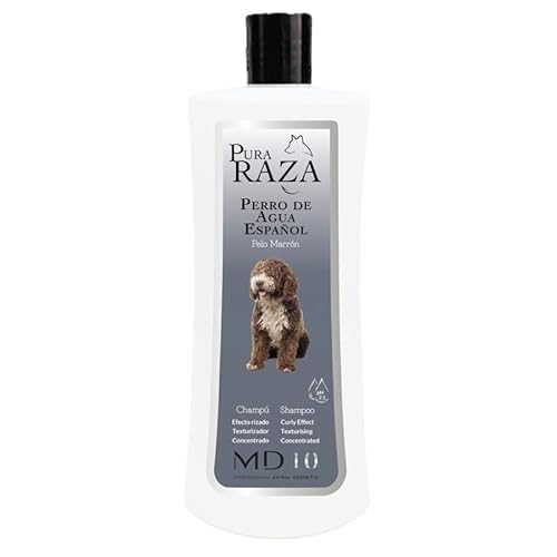 Hundeshampoo Gegen Juckreiz für Spanische Wasserhunde mit Schwarzem Fell - Verbessert die Schwarze Farbe - Feuchtigkeitsspendendes und Veganes Shampoo Texturierung der Locken 300 ml - MD-10 COLLECTION