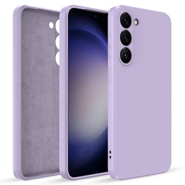 YoYoTechCompatible with S23 Plus Case Liquid Silicone Shock-Proof,Soft Rubber Gel Matte Finish designed for Samsung Galaxy S23 Plus Case Cover 6.6 Inches (2023)-Light Purple