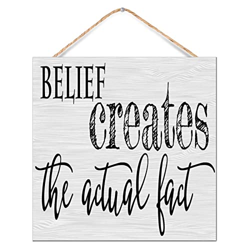 Plaque en bois vieilli Belief Creates - Décoration murale d'intérieur moderne - 2