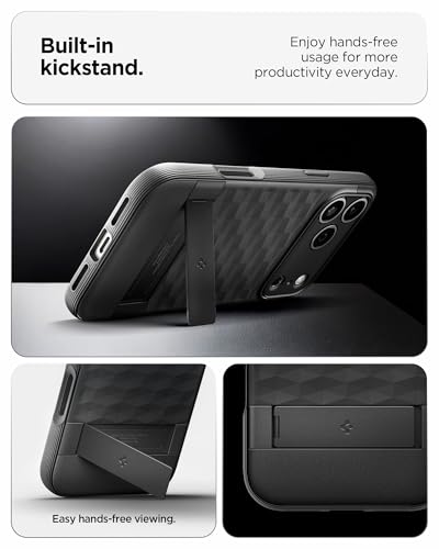 Image of Spigen Parallax S MagFit Back Cover Case for iPhone 17 Pro Max, MagSafe Compatible, 3D Hexa Cube Design - TPU | Matte Black