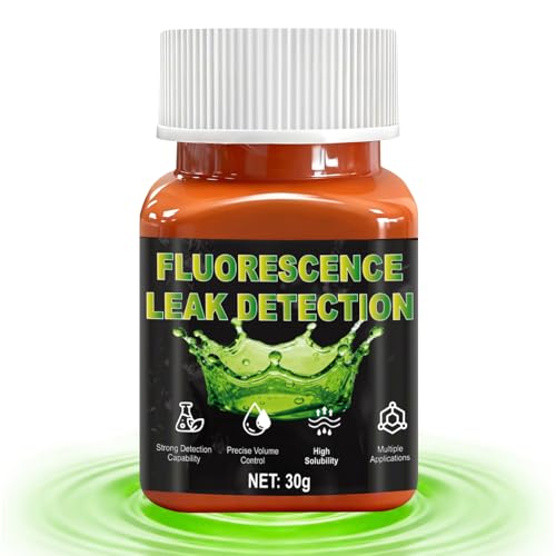 NoxGule Tinte para Fugas de Agua, Fluoresceina, Uranin, Alta Solubilidad Agua, Posicionamiento Preciso, Utiliza para la Detección Fugas en Tuberías, Prueba de Sellado, Marcador Seguimiento Fuga, 30g