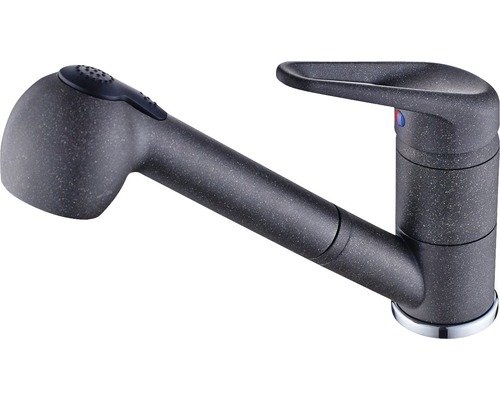 Preisvergleich Produktbild Eurodomo Spültischarmatur Aqua-Ring Plus granit / graphit, mit Brause