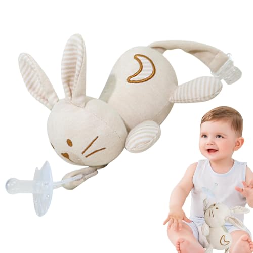 Animal de peluche con soporte para chupete, Animal con soporte para chupete,Animal De Peluche Desmontable Y Chupete | Tenedor cómodo adorable piel-amistoso del chupete de la felpa para la ducha del ni