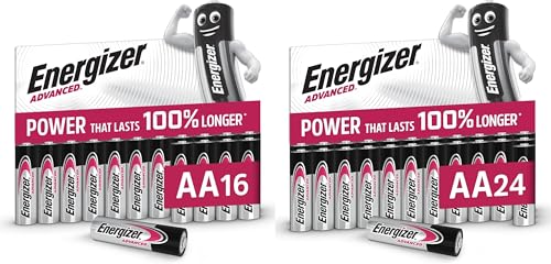 Piles AA Energizer Advanced par 40 - Alcalines 1,5V Haute Performance