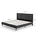 Zinus Dachelle Upholstered Platform Bed Frame, Mattress Foundation, Wood Slat Support, No Box Spring Needed, Easy Assembly, Dark Grey, California King