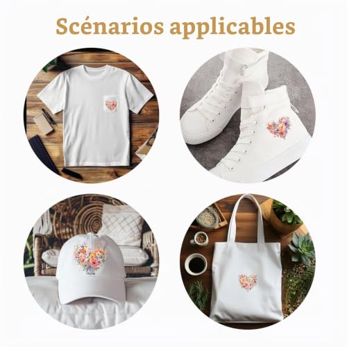 SUPERDANT 9PCS Fleurs Transfert Textile Thermocollant pour Vêtements Cœurs D'Amour Patch Thermocollant de Chaleur Patchs de Transfert pour Vêtements de Bricolage Cœurs de Saint Valentin Papillons – vue 5