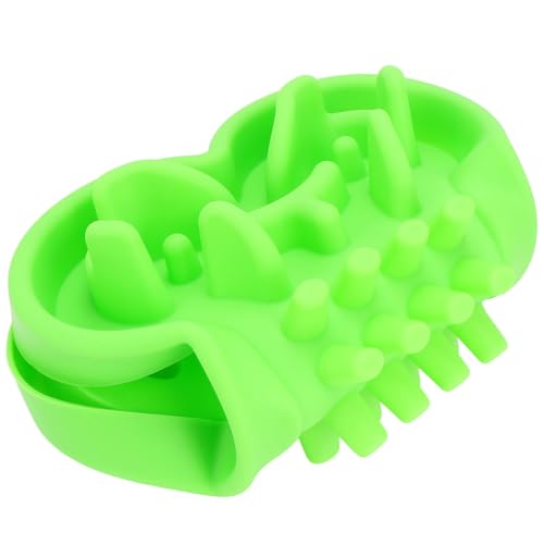 YARNOW Ciotola per Cani a Forma di Osso in Silicone Verde, Alimentatore Lento Antistrozzo, per Cuccioli e Cani, Accessorio per Pet Supplies