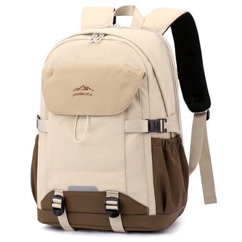 Amythe Mochila Adolescente Grande Capacidade 30L, Mochila Ligera con Correa Pechera, Mochilas Escolares Impermeable para Escuela Outdoor Viaje, Marrón