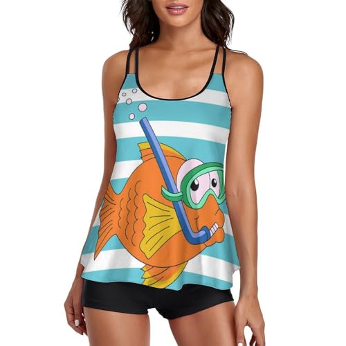 Maillot de bain tankini galbant pour femme avec shorty couvrant et haut de plage
