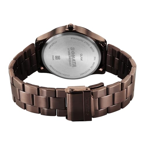 Image of Sonata Traditional Essentials Quartz Brown Round Dial Men's Watch | Analog Watch | Watches for Men Analog - 77163QM01W