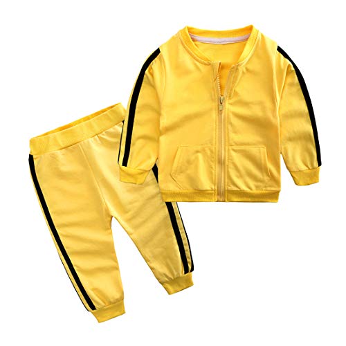 Baby Boys Girls Cotton Tracksuit Sweatshirt Top + Sweatpants Zipper Coat Outfits Set