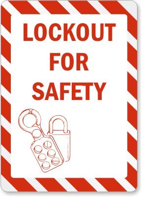 Étiquette Lockout for Safety vinyle laminé signalisation 25,4x35,6 cm
