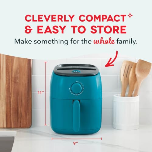 Image of Dash Tasti-Crisp Air Fryer - AirCrisp Technology - Compact Design with Adjustable Temperature Control - Nonstick Fry Basket & Auto Shut-Off Feature - 2.6 Quarts - Teal