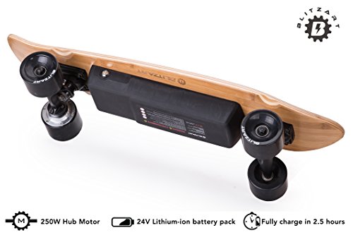 Blitzart Mini Flash 28" Electric Skateboard Electronic Hub-Motor 2.8" Wheel E-Skateboard (Black) #TOP4
