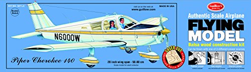 Guillows Piper Cherokee 140 balsa model kit, White, Small