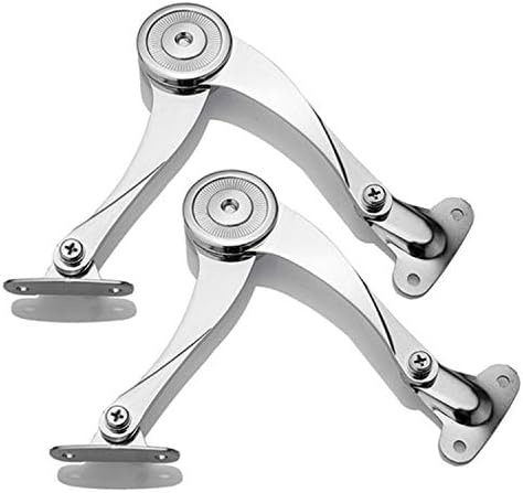 Lystin Lid Support Hinge, 2 Packs Folding Support Hinge Lid Stay with Soft Close, Lid Lift Up Stay Buffer Damper for Kicthen Wardrobe Cabinets Door Toy Box