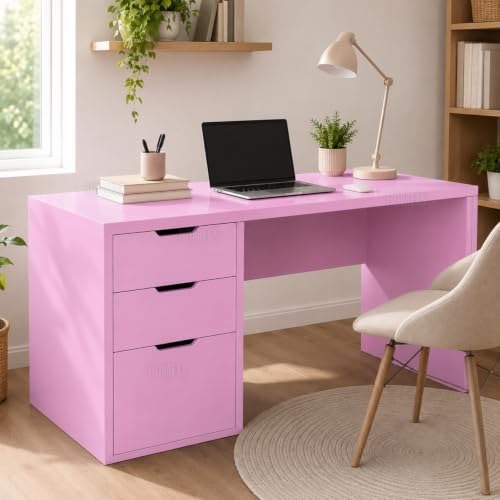Image of HOME13 Pink Wallpaper Peel and Stick Pink Contact Paper Removable Self-Adhesive Wallpaper Matte Contact Paper for Cabinets and Drawers Girls Bedroom Vinyl Wall Paper (20x120 Inch)