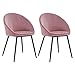 Happy Garden Lot de 2 chaises Vintage Diane Velours Rose