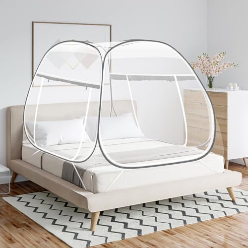 Homoyoyo Rede Mosquiteira Para Cobertura Total Rede Para Cama Dobrável Dossel Para Cama Com Duas Ent