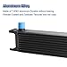 Universal 10 Row Oil Cooler Kit, 10AN Transmission Engine Cooler Kit —Stacked Plate universal racing aluminum engine transmission oil cooler — Engine British Radiator Oil Cooler Condenser （black）