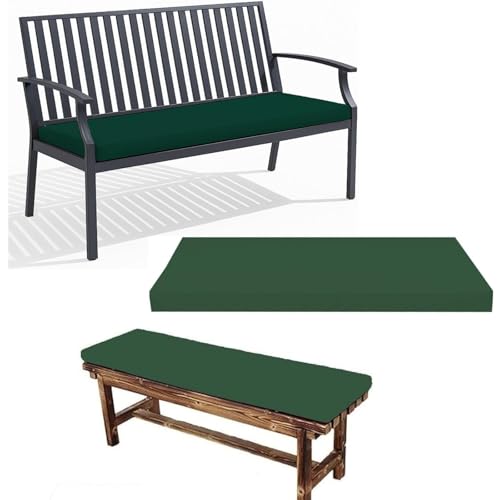Image of Outdoor Garden Bench Cushion Pad 2 Seater, 3 Seater, 4 Seater Replacement Cushions for Gardens Furniture Waterproof Foam Seat Pad for Patio Deck Sofa Couch Swing (Bottle Green, 3-Seater-143x52x5cm)