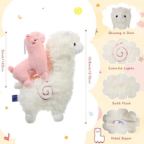 Yilloog Llama Stuffed Animals With 3 Baby Llamas Light Up Led Alpaca Plush Stuffed Animal Set With Colorful Night Lights Bedtime Pal Gift For Birthday Gifts Home Sofa Decor #TOP2