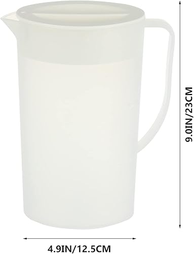 Miniatura 3 de Jarra de plástico HEMOTON con tapa y mango resistente al calor, jarra de agua fría y caliente, jarra de agua para zumos, bebidas, camping, picnics