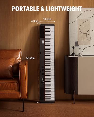 Image of Donner DEP-20 Lite Beginner Digital Piano 88 Key Full Size Weighted Keyboard, Portable Electric Piano with Stand