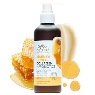 By Nature Manuka Honey + Collagen + Probiotics Day Cream - Nourishing Formula to Soothen your Skin - Skincare from New Zealand - 6.5 oz