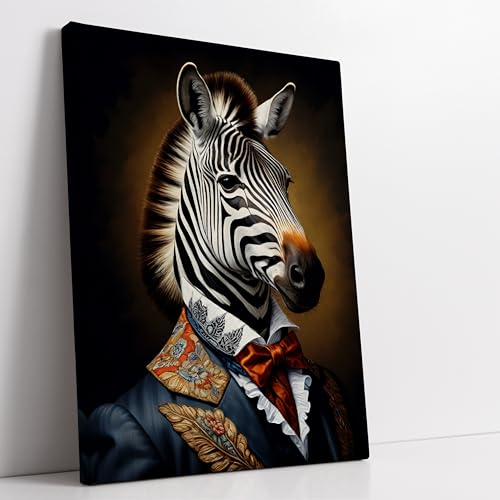 Portrait d’animaux Lord Zebra, une affiche sur toile haut de gamme pour une décoration raffinée