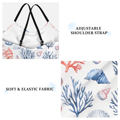 senya Girls Swimsuits One-Piece Swimwear Tie Bathing Suit Beach Summer Round Neck 3T Coral Shell3