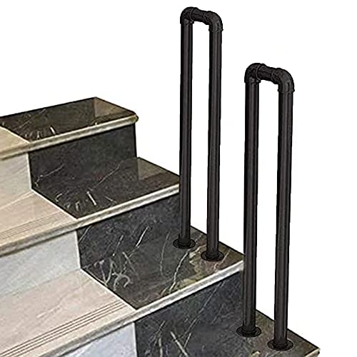 Rampe d'escalier pour marches en béton et bois - Garde-corps de sécurité extérieur