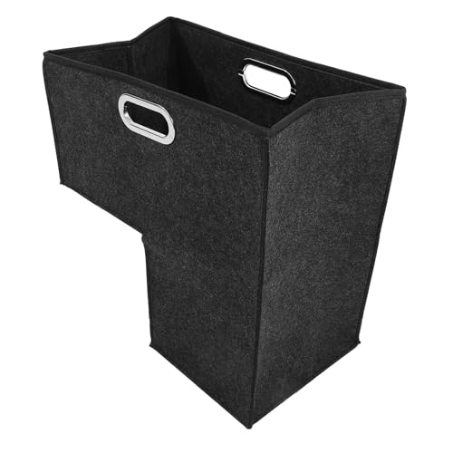 VALICLUD Cesto Portaoggetti per Scale in Feltro Grigio Scuro con Manico Pieghevole e Resistente per Organizzazione Giocattoli e Abiti Salvaspazio e Facile da Trasportare