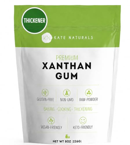Kate Naturals Xanthan Gum, Thickener for Ice Cream, Sauces and Baking, 8oz